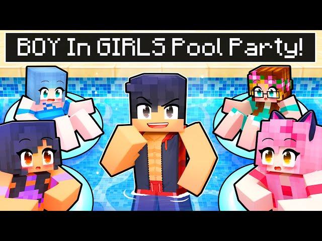 BOY in an ALL GIRLS Pool Party in Minecraft?!