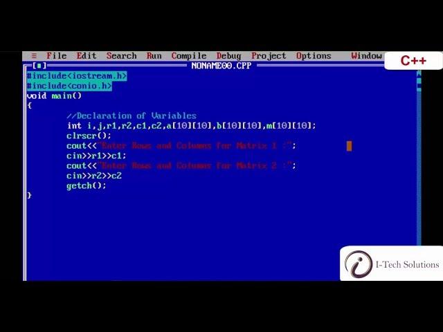 Multiplication of 2 Dimensional Array - CPP