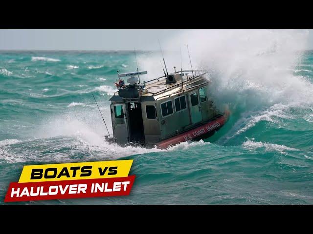 COAST GUARD BATTLES THE WAVES AT HAULOVER! | Boats vs Haulover Inlet