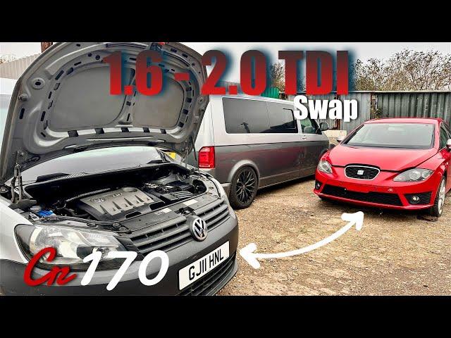 Vw caddy 1.6 - 2.0 TDI CR engine swap (it rips)