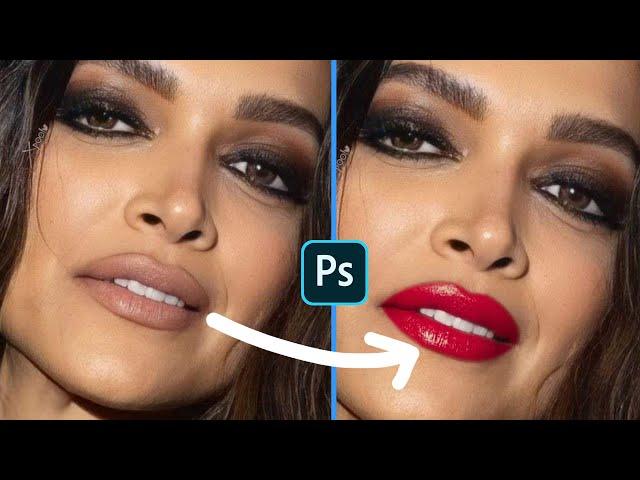 LIPS Color Change In Photoshop Less Than 1 Minutes