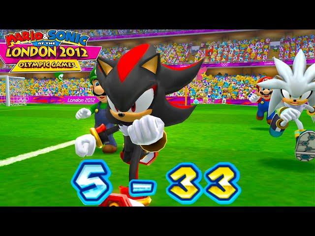 Mario & Sonic at the London 2012 Olympic Games  Football  2 Player  Shadow ( P1) vs Peach  (P2 )