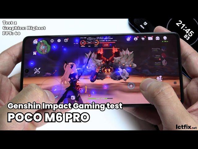 Poco M6 Pro Genshin Impact Gaming test | Helio G99 Ultra, 120Hz Display