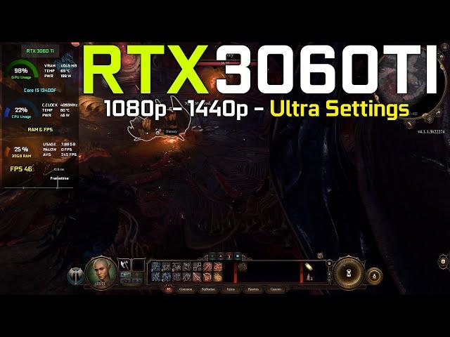 Baldur's Gate 3 : RTX 3060Ti - 1080p - 1440p - Ultra Settings