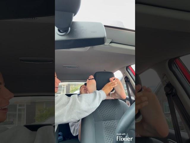 (Prev) Elisha's feet tickle tortured by Tia in car