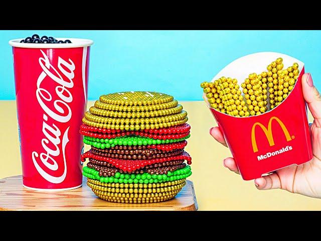 McDonald's FAST FOOD Burger & Fries VERY SATISFYING ASMR Magnet Cooking