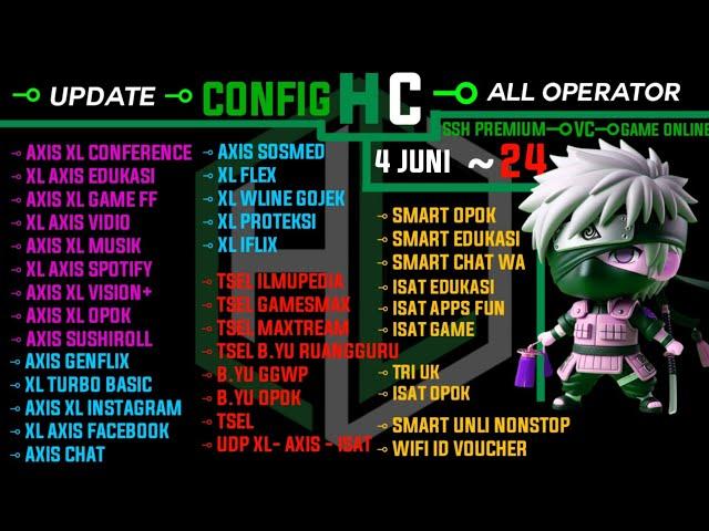 UPDATE CONFIG HC | Axis Game, XL, Indosat, Telkomsel || 4 Juni 2024