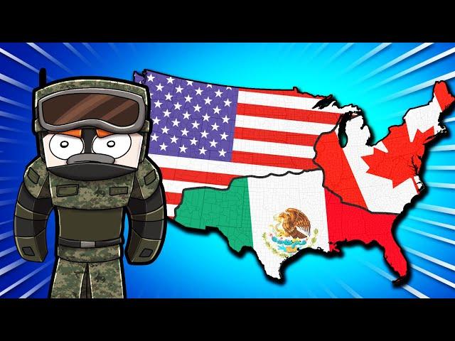 USA vs Canada vs Mexico - MILITARY WAR! (Minecraft)