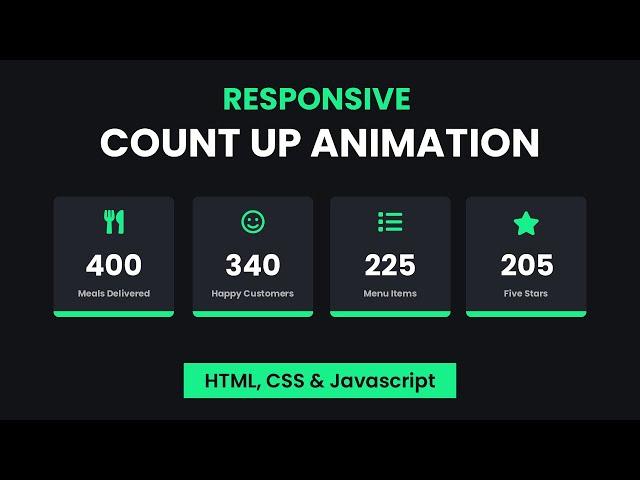 Responsive Number Counting Animation | HTML, CSS & Javascript