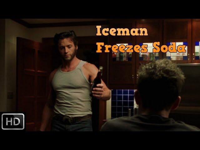 X2: X Men United - Iceman freezes up Wolverine's soda (Funny Scene) [1080p] [English]