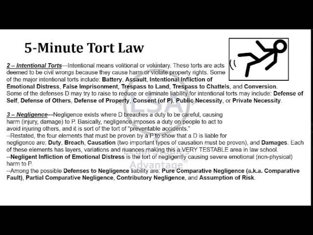 Tort Law Overview in About 5 Minutes