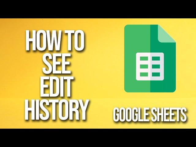 How To See Edit History Google Sheets Tutorial