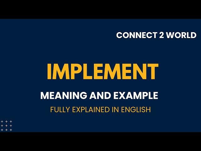 What Does implement  Means || Meanings And Definitions With implement  in ENGLISH