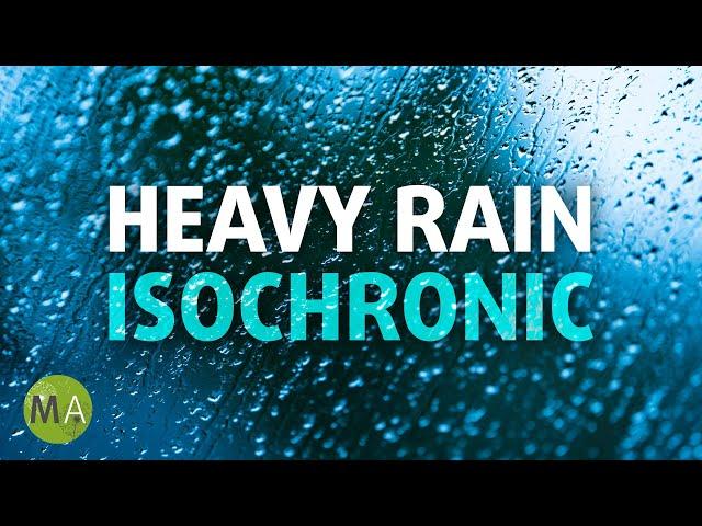 Heavy Rain with Low Delta Wave Isochronic Tones - Black screen