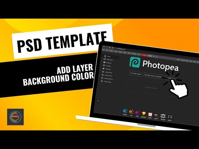 Photopea PSD Template | Add Layer And Change Background Color