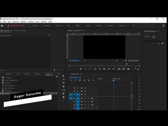 How to open project panel in Adobe premiere pro