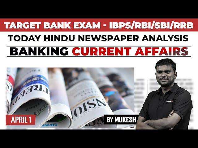 Banking Current Affairs | IBPS/RBI/SBI/RRB 2024 | April 1 Current Affairs | Mukesh