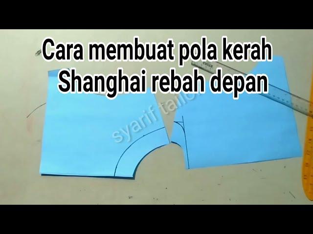 cara membuat pola kerah Shanghai rebah