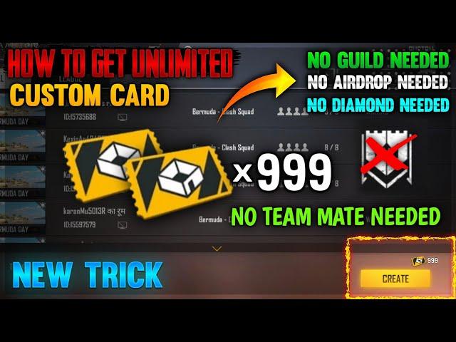 How To Get Free Unlimited Custom Room Card In Free fire | Free Room Card in Free fire | Free Custom