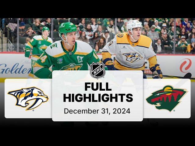 NHL Highlights | Predators vs. Wild | December 31, 2025