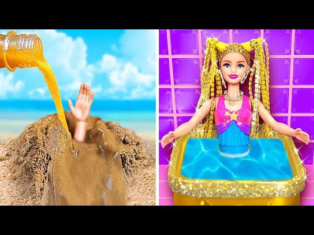 Rich vs Poor Barbie *DIY Makeover for Popular Doll*