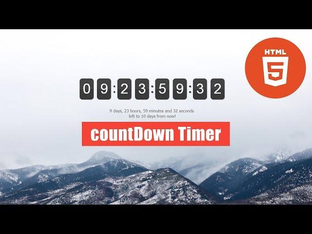 Countdown clock in JS using HTML & CSS | JAVASCRIPT & JQUERY