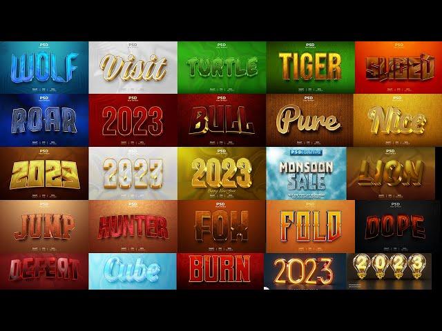 100+ 3D Text Effect Bundle in PSD Part 49