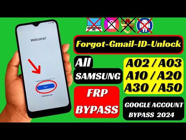 All Samsung A02/A03/A10/A20/A50 FRP Bypass 2024 Android 11/12 | Google Account Bypass Without PC