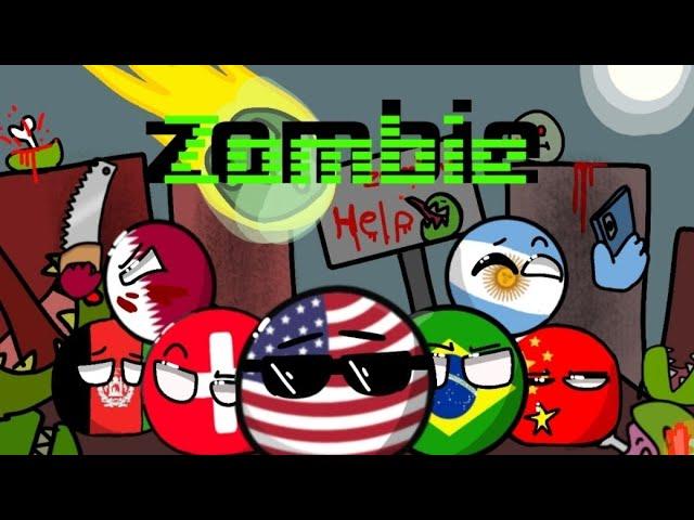 country Balls animation (batte with zombies) #animation #countryballs #memes