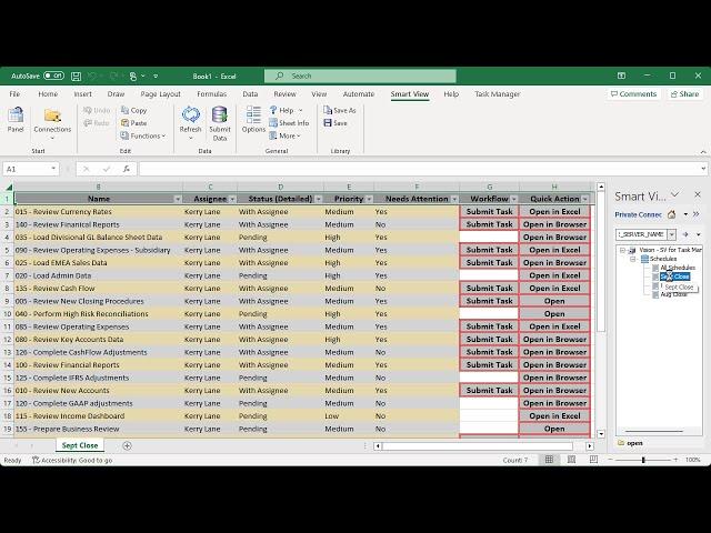 Managing Tasks Using Smart View