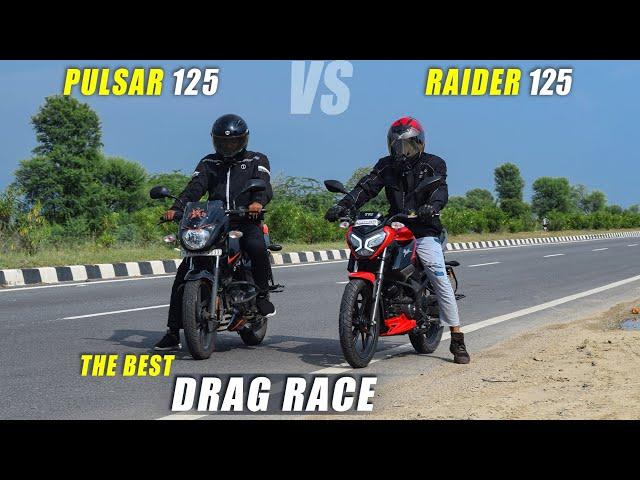 TVS RAIDER 125  vs  PULSAR 125  : Drag Race | Best Top End Race 