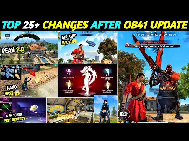 Top 25+ Shoking Changes After Ob 41 Update  ADVANCE SERVER / New Update In Free Fire