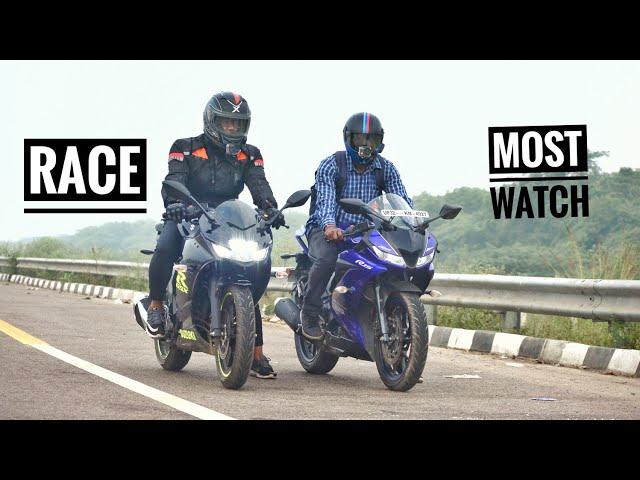 Suzuki gixxer 155 sf vs Yamaha r15 v3 drag race