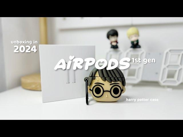 unboxing apple airpods 1st gen in 2024 ft. harpot cute case