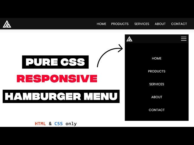 Create a Responsive Hamburger Menu using only  HTML and CSS | Responsive Navigation Menu