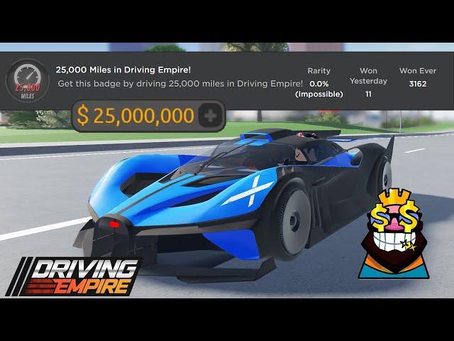 Reaching $25M and 25,000 Miles at the same time in Driving Empire