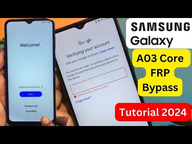 Samsung Galaxy A03 Core FRP Bypass Tutorial 2024 || How to Unlock Samsung After Factory Reset