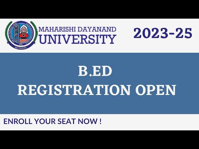 mdu b.ed admission 2023 | Registration Open  | Required Documents | Online Process