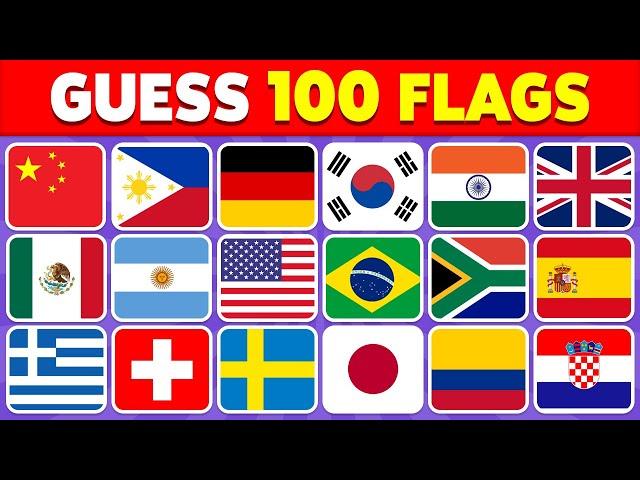  Guess the Country by the Flag Quiz  | Can You Guess 100 Flags?