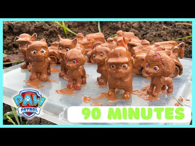 Paw Patrol, Bluey & Tractor Toys Covered in Mud Compilation! 1 HOUR 30 MINUTES