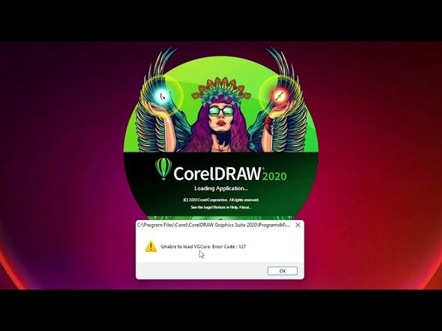 How to fix CorelDraw Error unable to load VGCore Error Code 127