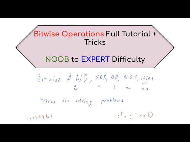 Bitwise Operations for Competitive Programming | Topic Stream 8