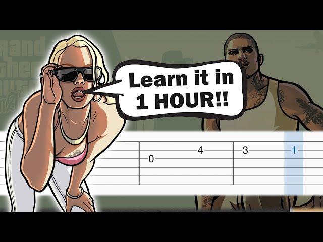 GTA San Andreas - Theme song - EASY Guitar tutorial (TAB)