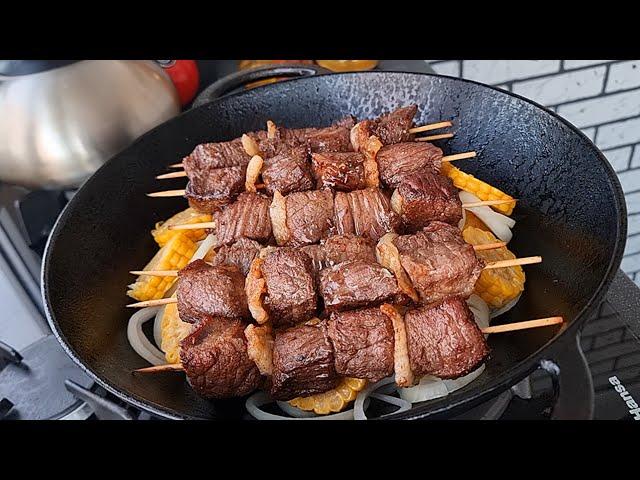 Shish kebab in a cauldron with potatoes! Amazing Dishes for Lunch or Dinner!