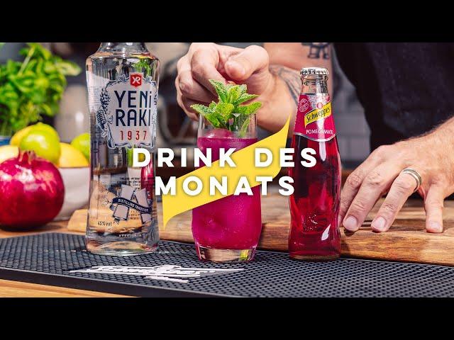 Schweppes Drink des Monats September - Rake Pomegranate