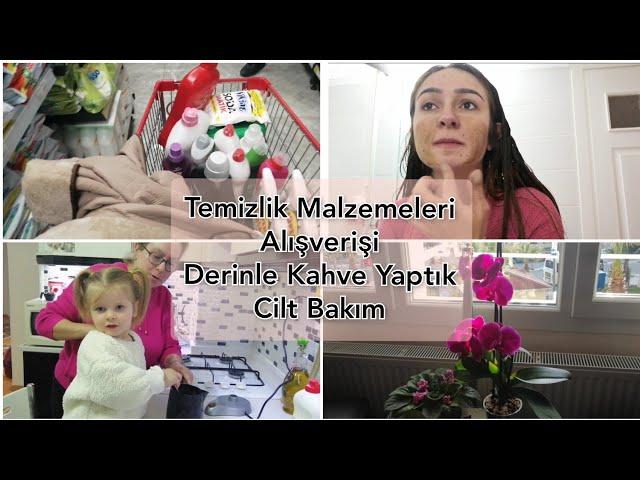 Evimizin İlk Temizlik Ürünleri Alışverişi  | Ne Kadar Tuttu ️|Derin Bize Kahve Yaptı 