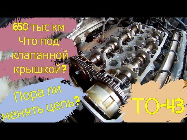 Пробег 650 тыс км.  Состояние ДВС под клапанной крышкой.  Пора ли менять цепь? ТО-43.