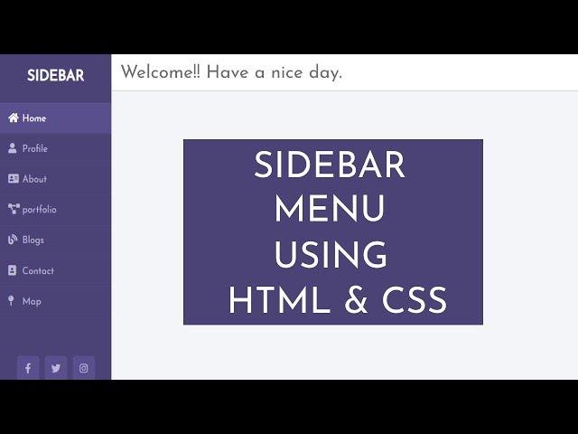 How to Create the Side Navigation Bar Using HTML and CSS | Vertical Navigation Bar