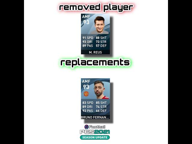 ALL REMOVED PLAYERS AND THEIR REPLACEMENT IN PES 2021