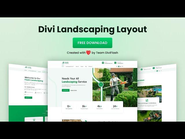 Divi Landscaping Layout by DiviFlash [FREE DOWNLOAD]